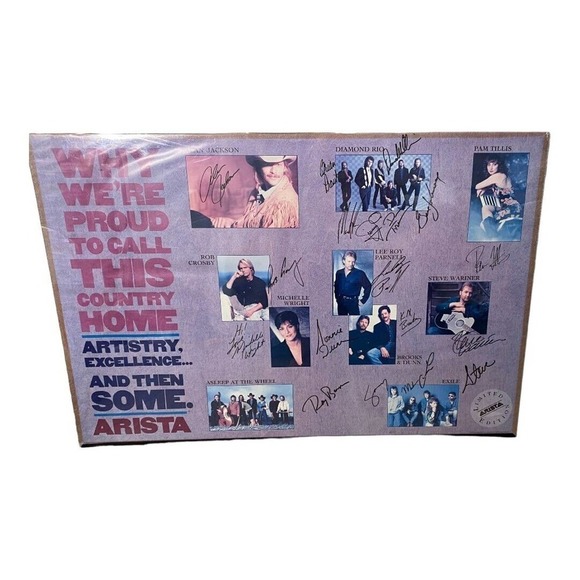 Vintage 1991 Country Singers Signed Poster Alan Jackson Broke & Dunn Diamond Rio - Picture 3 of 12